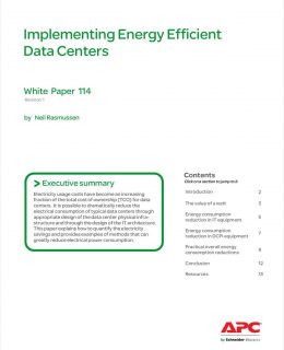 Implementing Energy Efficient Data Centers