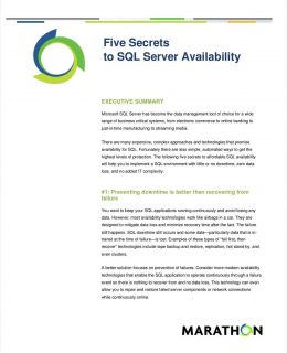 Five Secrets to SQL Server Availability