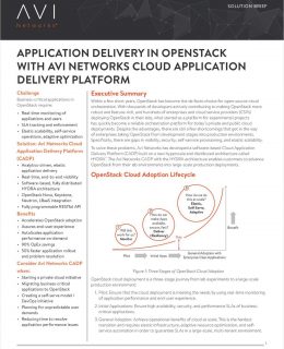 Application Delivery in OpenStack with Avi Networks