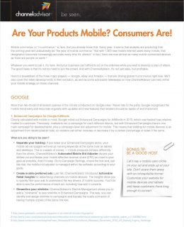 Are Your Products Mobile? Consumers Are!