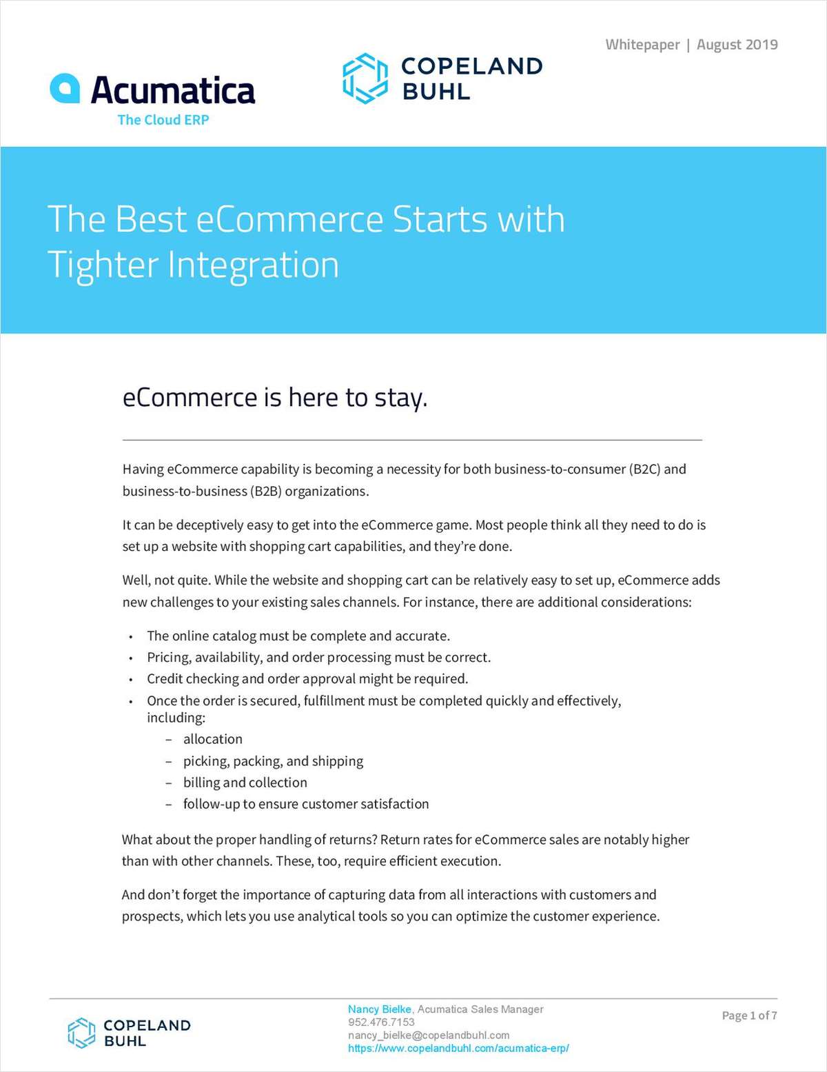 eCommerce Starts with Tighter Integration