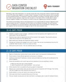 Data Center Migration Checklist