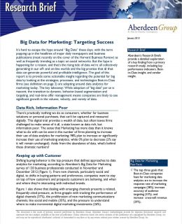 Aberdeen Research Brief: Big Data for Marketing - Targeting Success