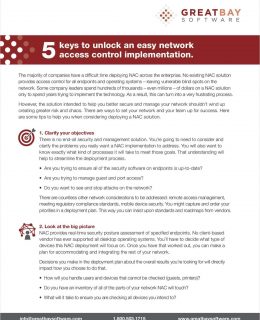 5 keys to unlock an easy network access control implementation.