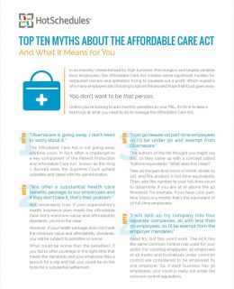 Top Ten Myths About the Affordable Care Act