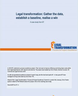 Legal transformation: Gather the data, establish a baseline, realise a win