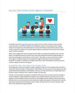 Can You Train Contact Center Agents in Empathy?