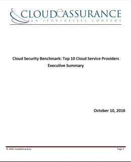 Cloud Security Benchmark: Top 10 Cloud Service Providers - Executive Summary for Q3, 2016 compiled by CloudeAssurance