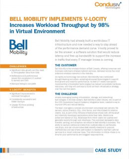 Bell Mobility Implements V-locity I/O reduction Software and   Increases Workload Throughput By 98%
