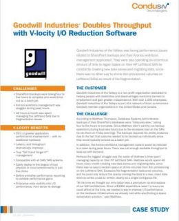 Goodwill Industries® Doubles Throughput with V-locity I/O Reduction Software