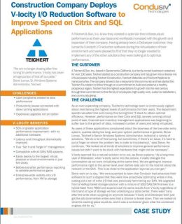 Construction Company Deploys V-locity I/O Reduction Software to Improve Speed on Citrix and SQL Applications