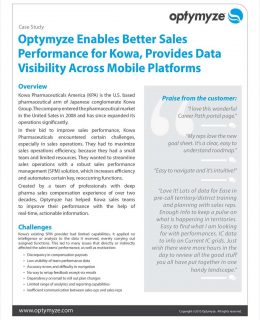Optymyze Enables Better Sales Performance for Kowa, Provides Data Visibility Across Mobile Platforms