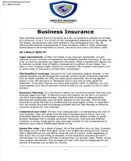 Tips for Choosing the most appropiate insurance coverages for your business.