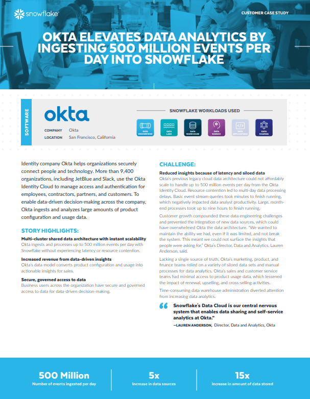 Screenshot 1 15 - Okta Elevates Data Analytics by Ingesting 500 Million Events per Day Into Snowflake