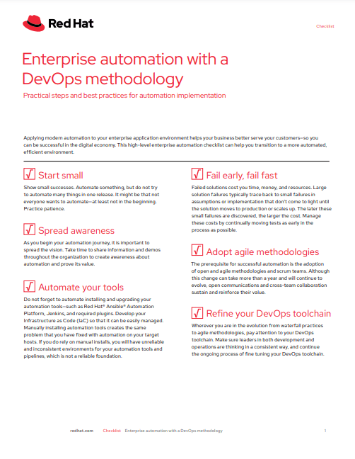 Screenshot 1 36 - Enterprise automation with a DevOps methodology