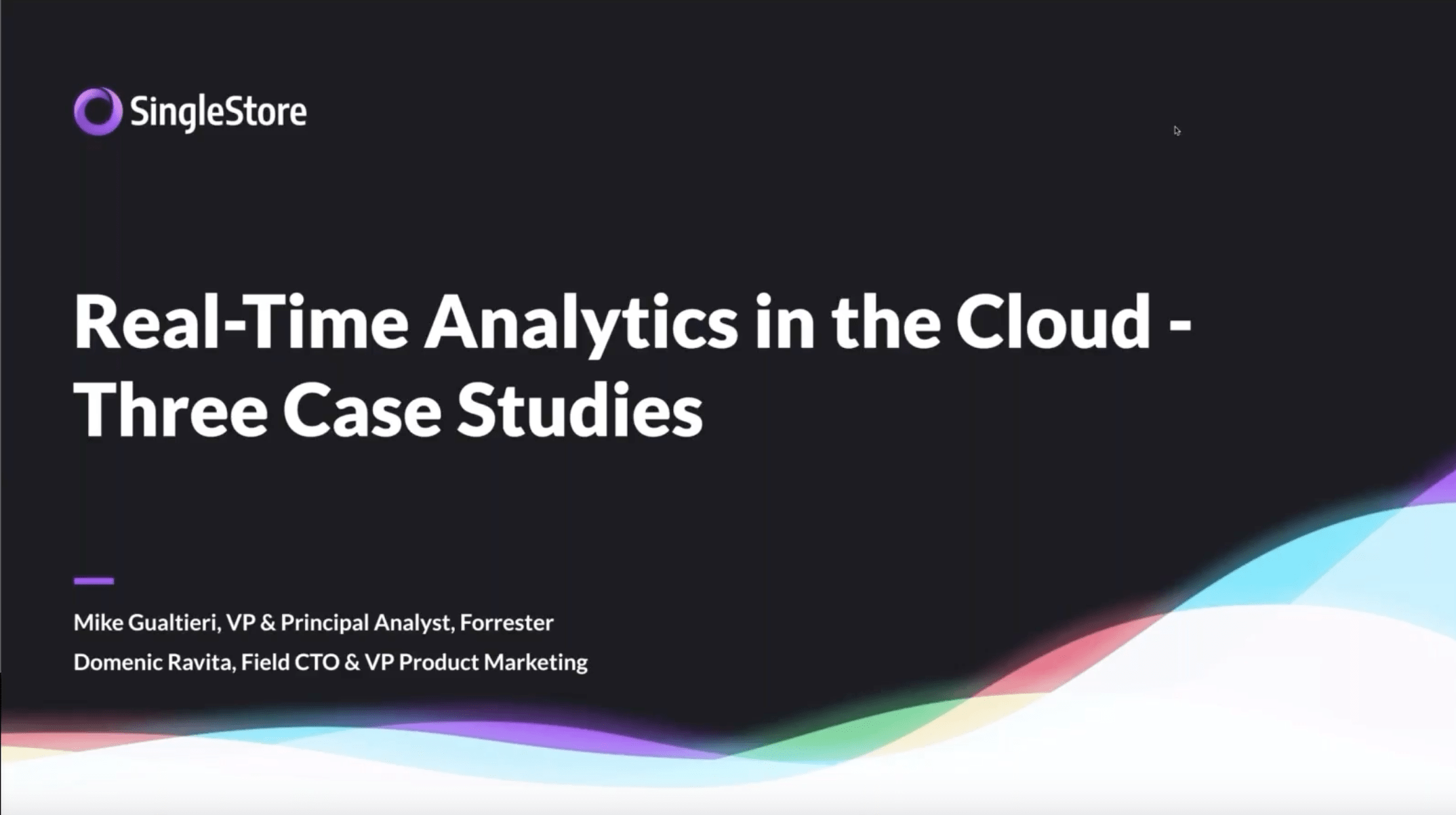 real time analytics webinar - Real Time Analytics in the Cloud: Three Use Cases