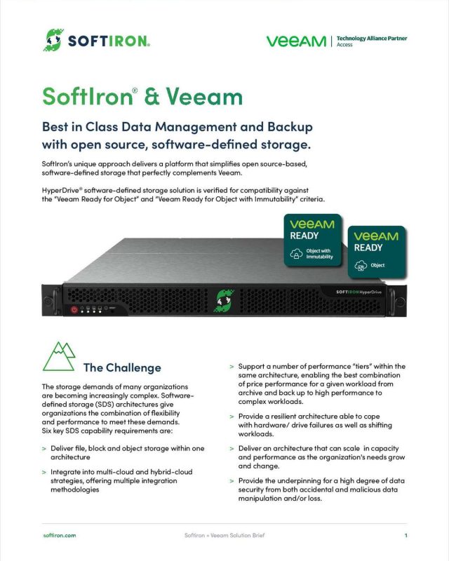 SoftIron & Veeam - Solution Brief