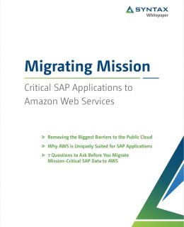 Migrating Mission-Critical SAP Applications to Amazon Web Services