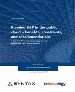 Running SAP in the Public Cloud - Benefits, Constraints, and Recommendations