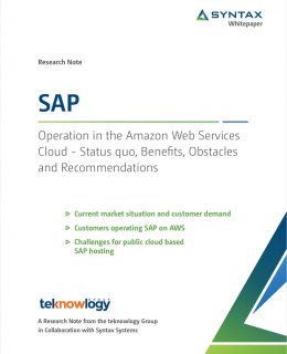 Operation in the Amazon Web Services Cloud - Status Quo, Benefits, Obstacles and Recommendations