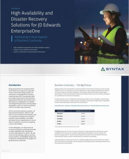 High Availability and Disaster Recovery Solutions for JD Edwards EnterpriseOne