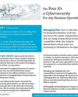 The Four A's of Cybersecurity For Any Business Operations