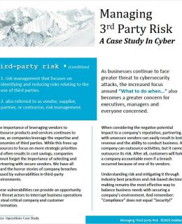 Managing 3rd Party Risk In Business Operations