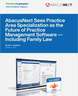 AbacusNext Sees Practice Area Specialization as the Future of Practice Management Software -- Including Family Law
