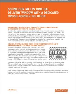 Automotive Supplier Saves MILLIONS by having Schneider flex to Meet their Capacity and Delivery Needs, A Case Study