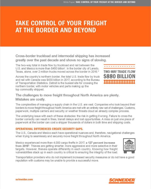 Take Control of your Freight at the Border and Beyond