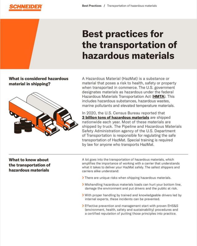 Best Practices for the Transportation of Hazardous Materials