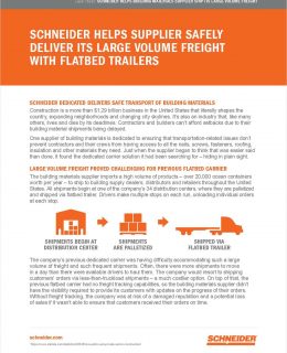 Schneider Helps Supplier Safely Deliver its Large Volume Freight with Flatbed Trailers
