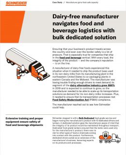 Dairy-free Manufacturer Navigates Food and Beverage Logistics with Bulk Dedicated Solution