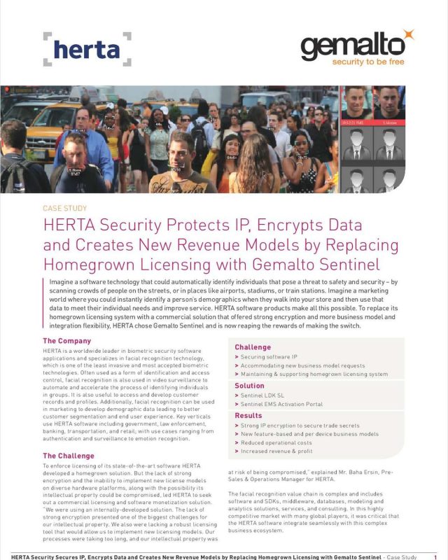 HERTA Security Protects IP, Encrypts Data and Creates New Revenue Models by Replacing Homegrown Software Licensing