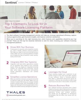 The Top Five Elements To Look for in a Software Licensing Platform