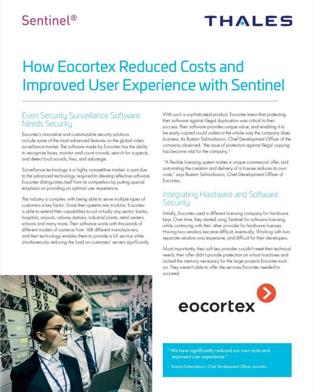 How Eocortex Reduced Costs and Improved User Experience with Thales Sentinel