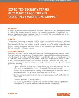 Leading Consumer Electronics Manufacturer Outsmarts Cargo Thieves