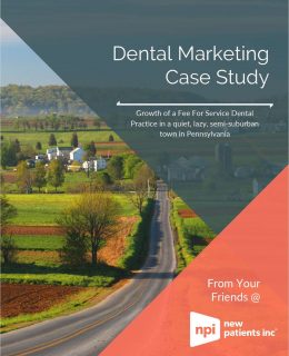 Growth of a fee for service dental practice in a quiet, lazy, semi-suburban town in Pennsylvania.
