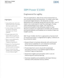 IBM Power E1080: Engineered for agility