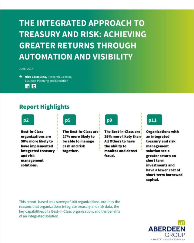 The Treasury and Risk Guide: Achieve Greater Returns through Integration