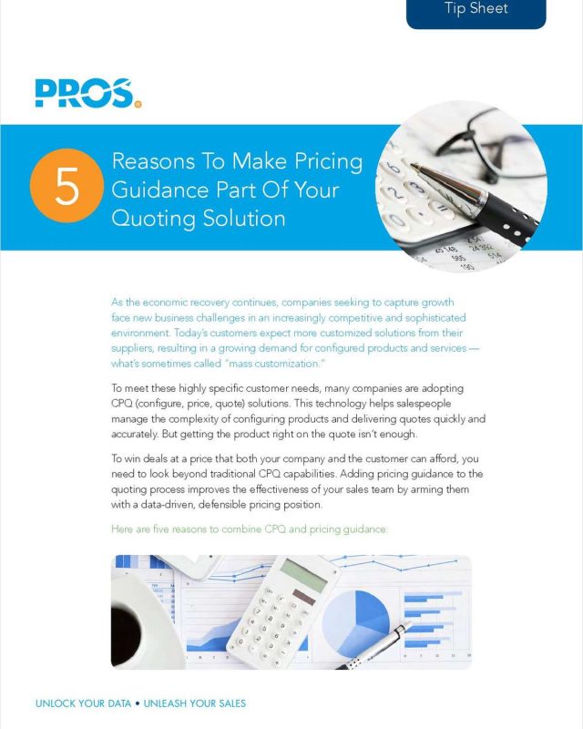 5 Reasons to Make Pricing Guidance Part of Your Quoting Solution