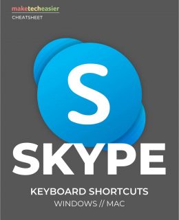 Skype Keyboard Shortcuts Cheatsheet