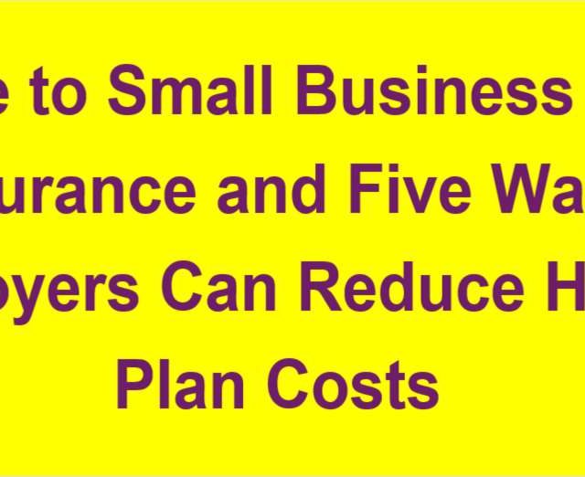 A Guide to Small Business Health Insurance and Five Ways Employers Can Reduce Health Plan Costs