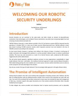HfS Research Point of View: Welcoming our Robotic Security Underlings