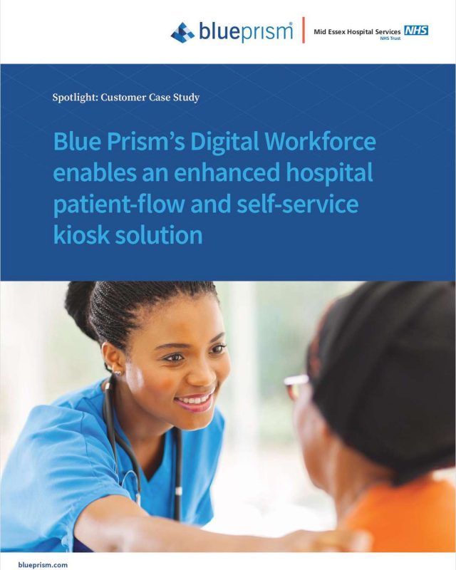 Blue Prism's Digital Workforce enables an enhanced hospital patient-flow and self-service kiosk solution
