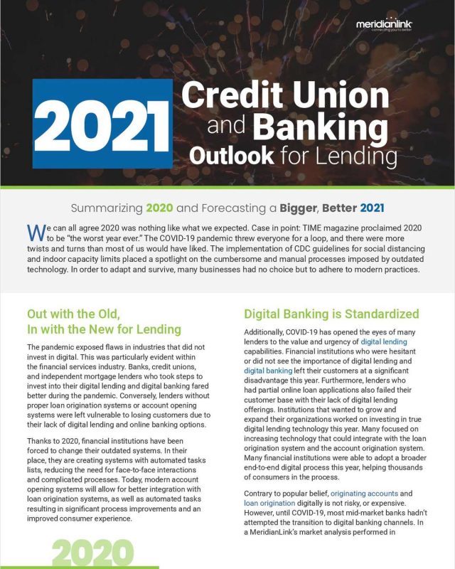 2021 Credit Union and Banking Outlook for Lending eBook