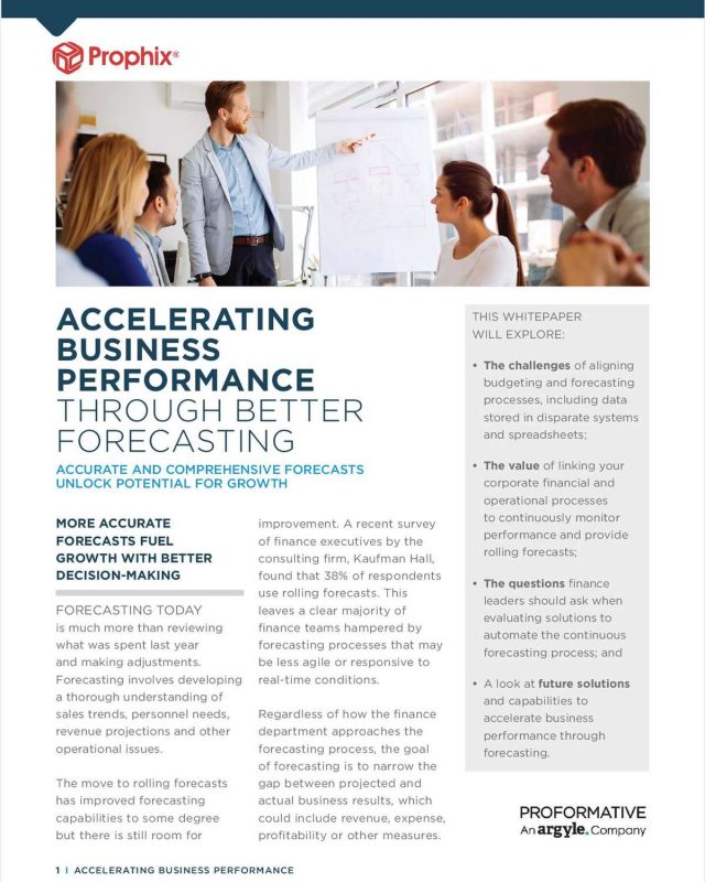 Accelerating Performance Through Better Forecasting