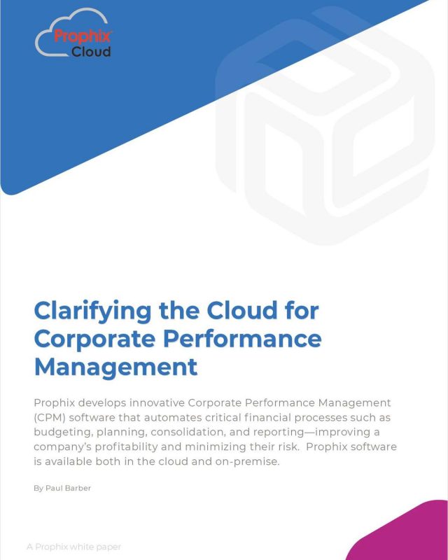 Clarifying the Cloud for Corporate Performance Management