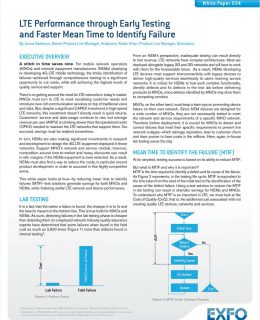 LTE Performance through Early Testing and Faster Mean Time to Identify Failure