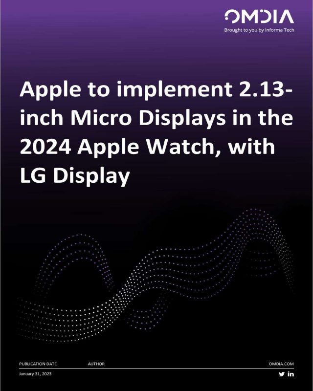 The 2024 Apple Watch, with LG Display